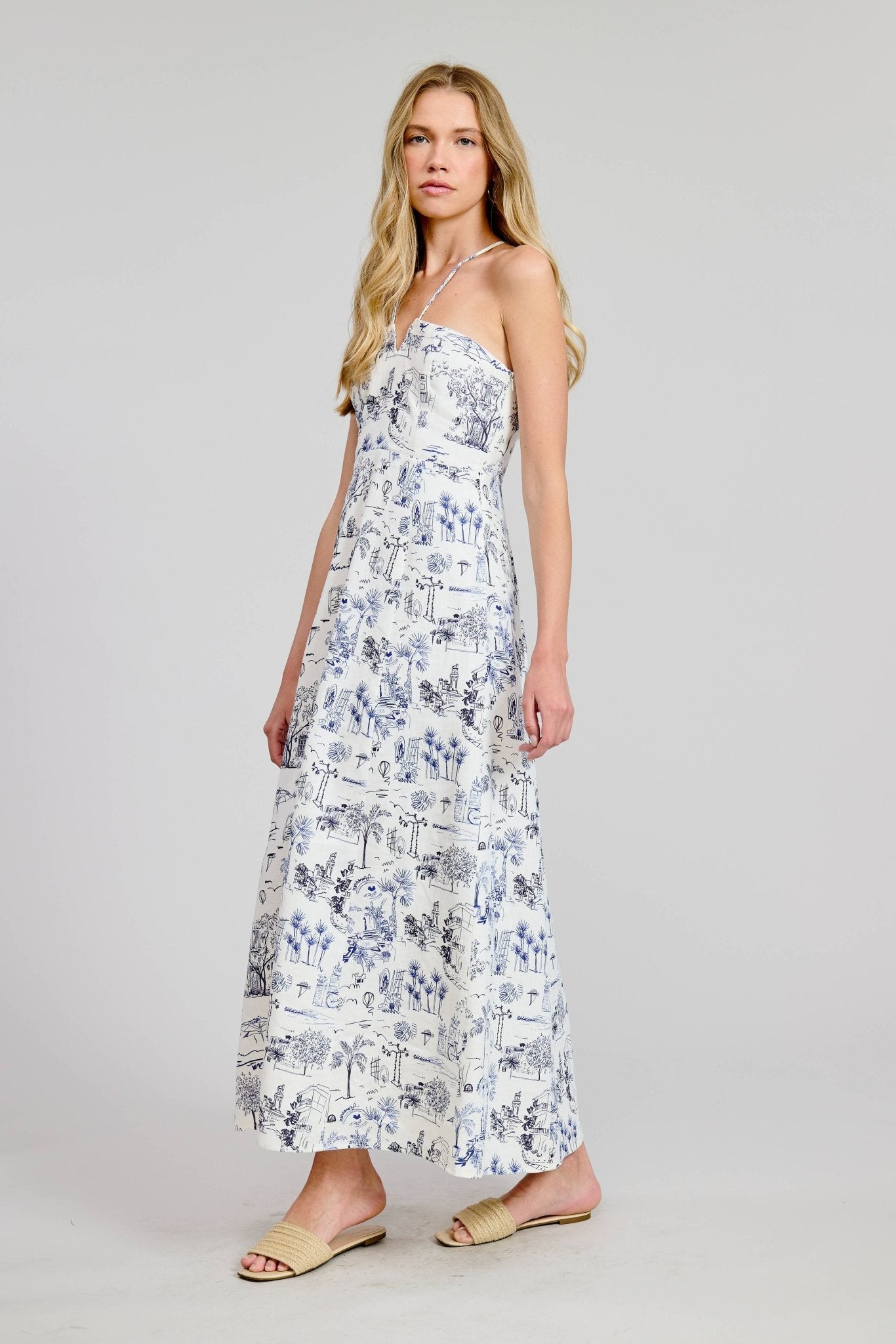 Amalfi Printed Midi Summer Dress - elliparr