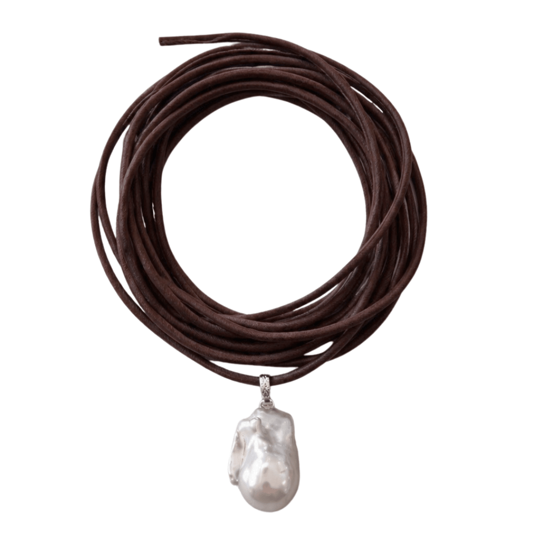 Maren Silk Wrap Pearl Necklace - elliparr