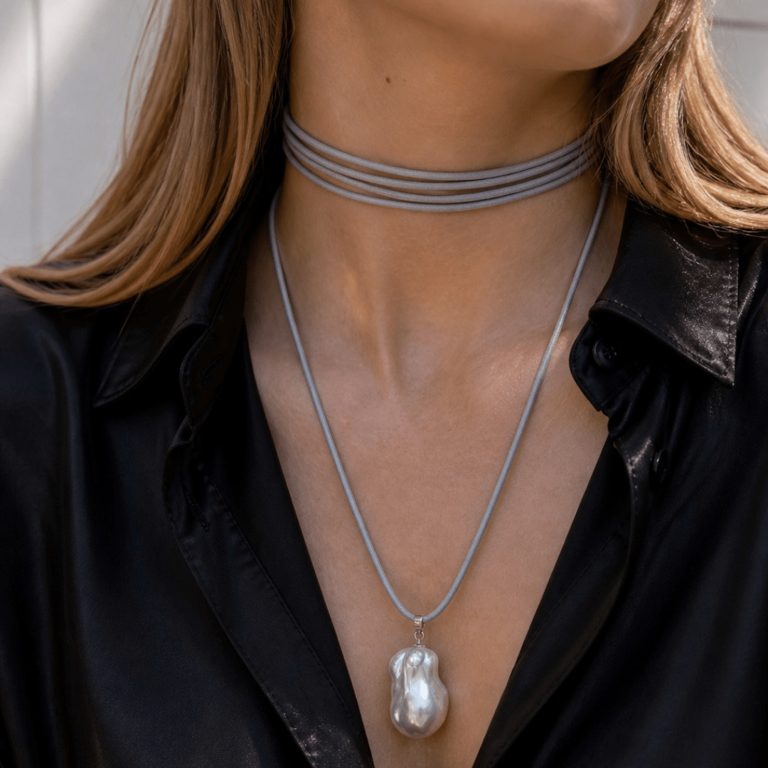 Maren Silk Wrap Pearl Necklace - elliparr