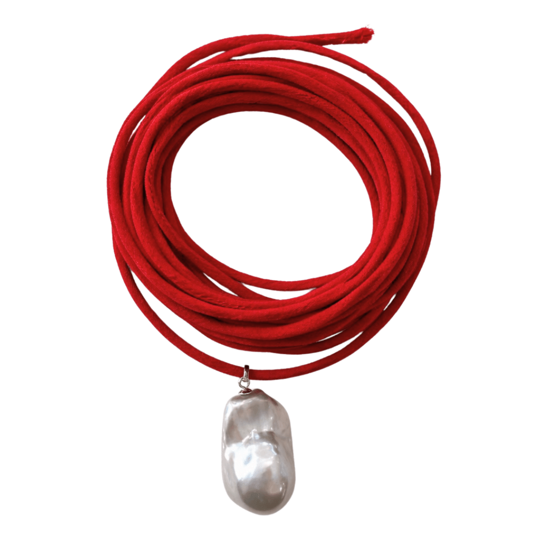 Maren Silk Wrap Pearl Necklace - elliparr