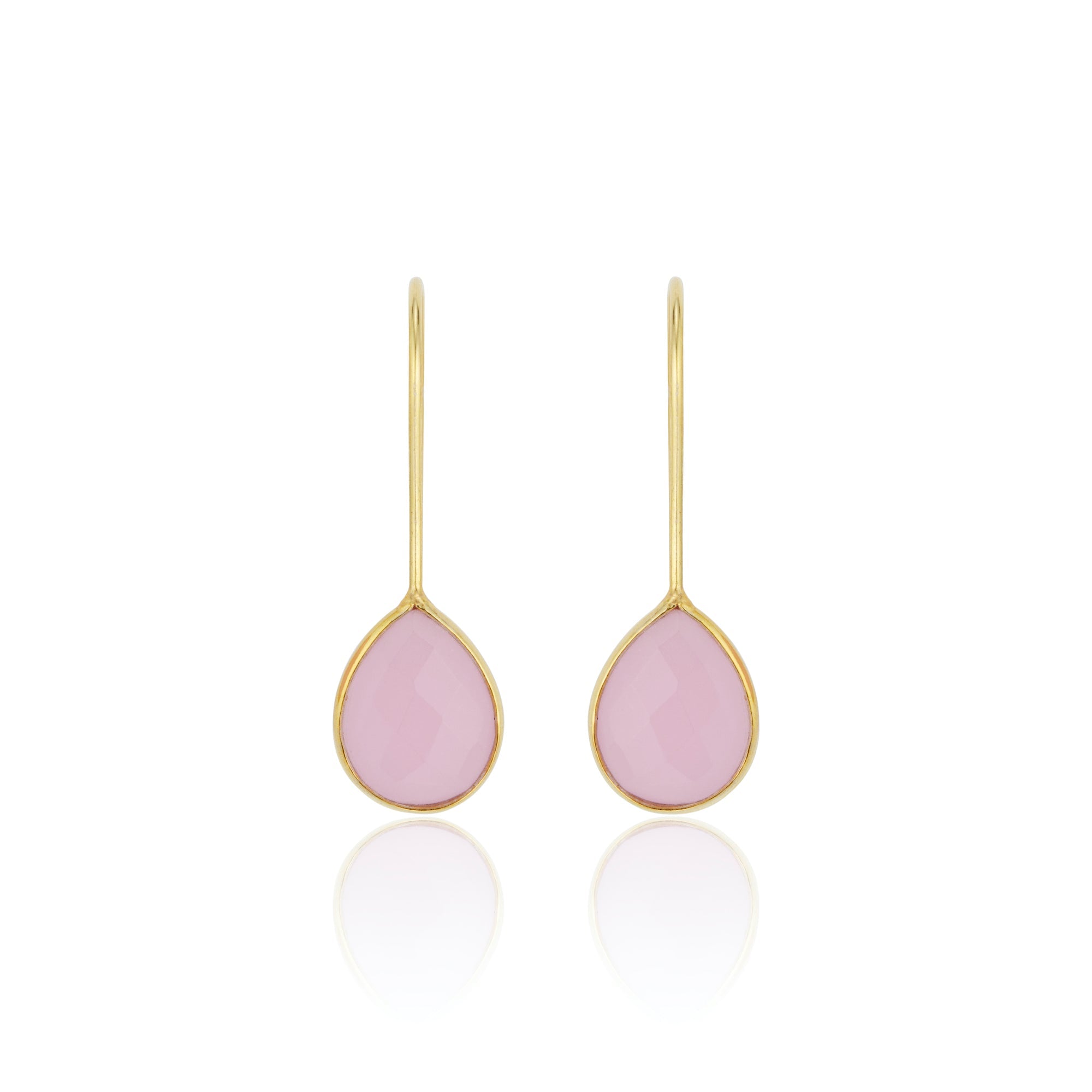 Milan Drop Earrings | Pink Chalcedony - elliparr
