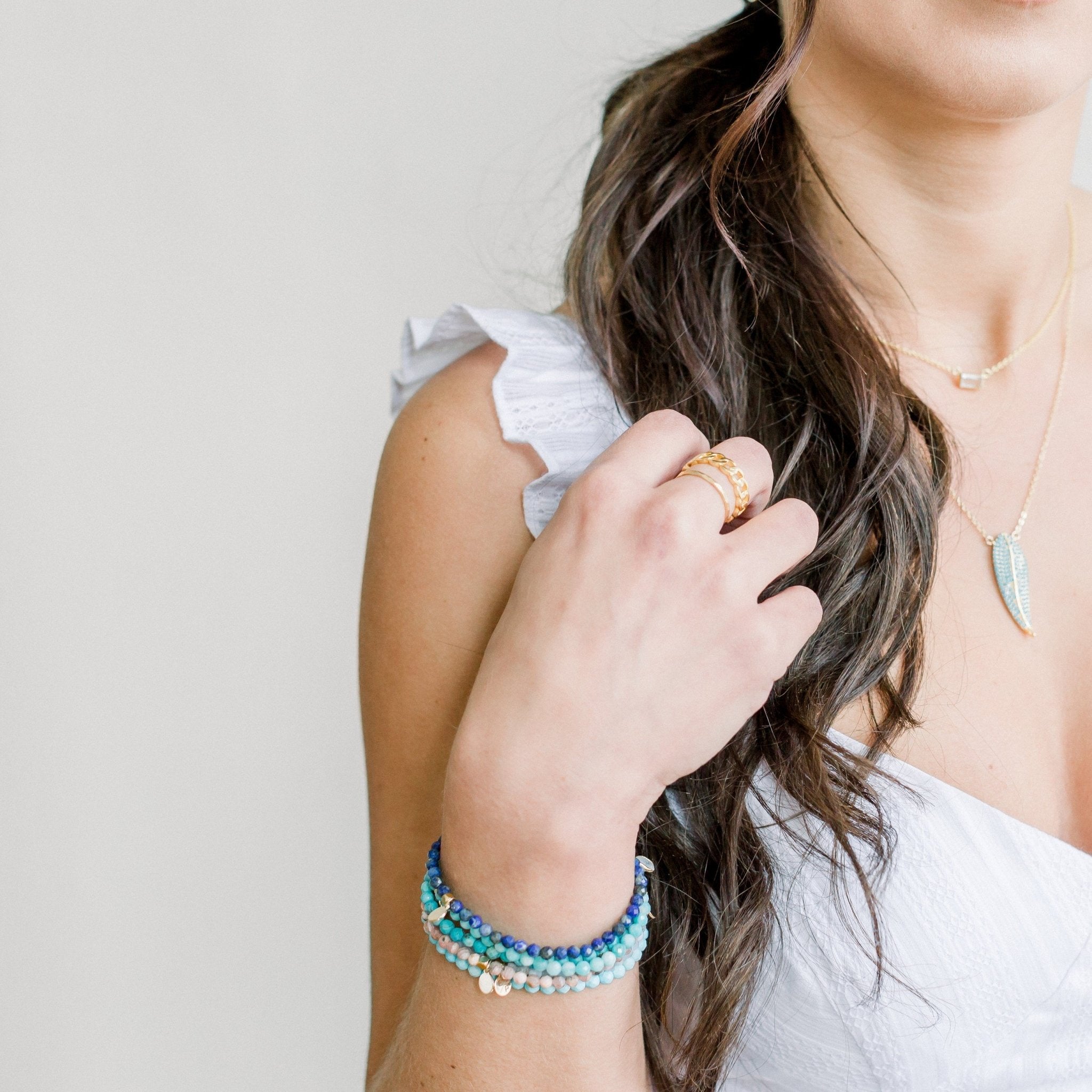 Posh Mini Beaded Bracelet | Pink Rhodochrosite - elliparr
