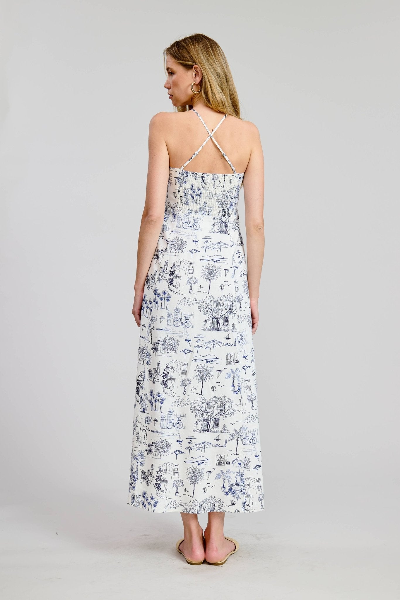 Amalfi Printed Midi Summer Dress - elliparr