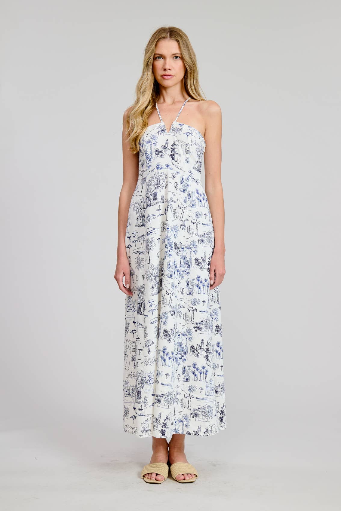 Amalfi Printed Midi Summer Dress - elliparr