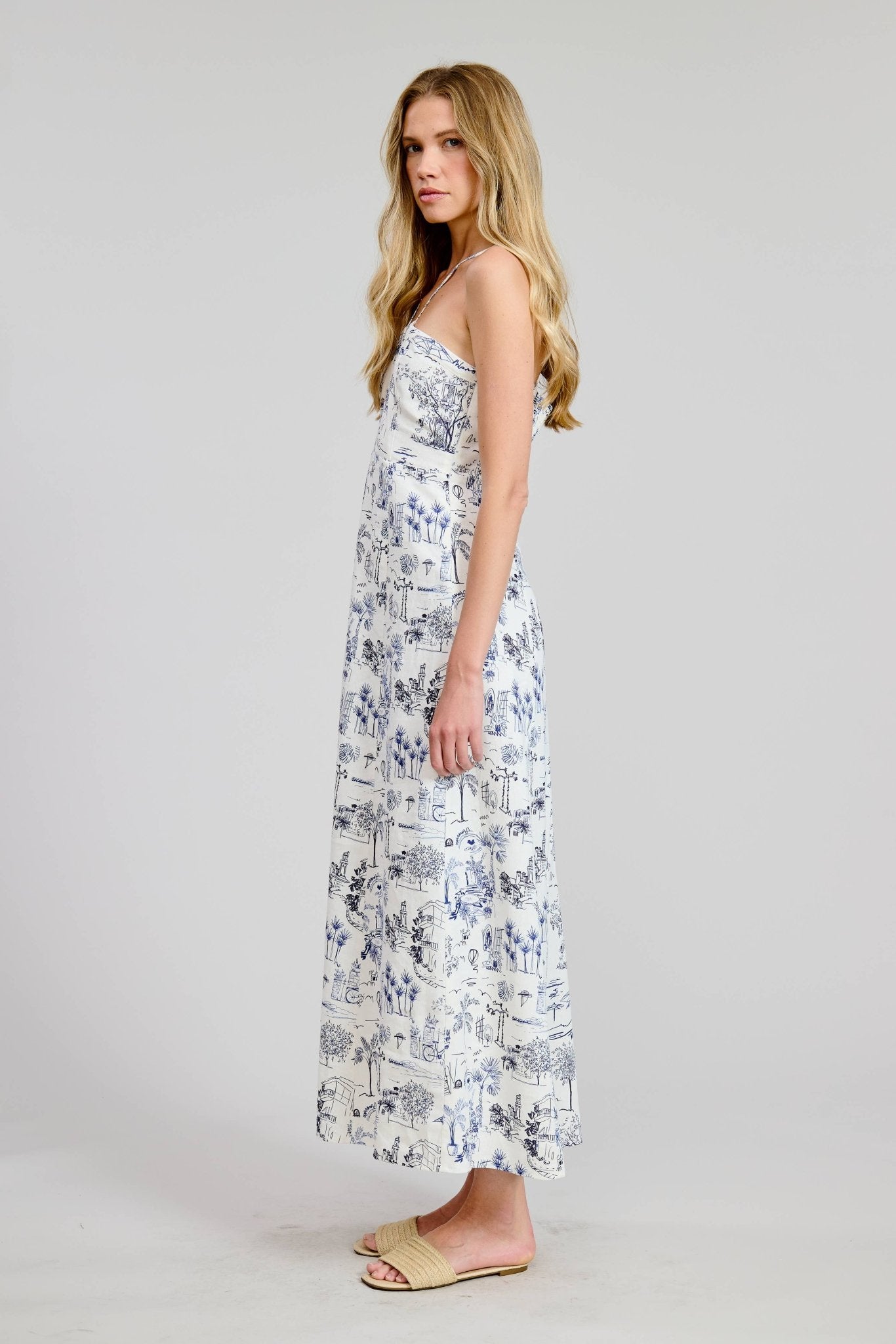 Amalfi Printed Midi Summer Dress - elliparr