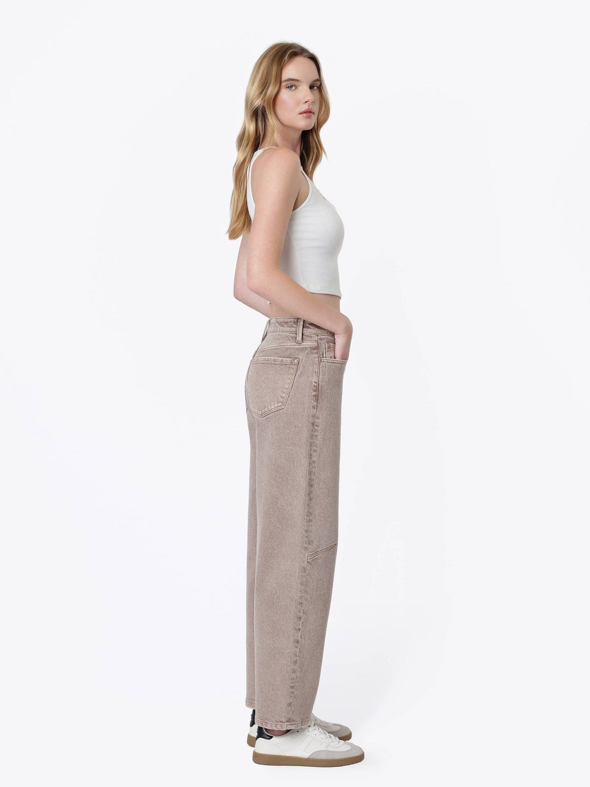 HIGH RISE CROP BARREL JEANS - elliparr