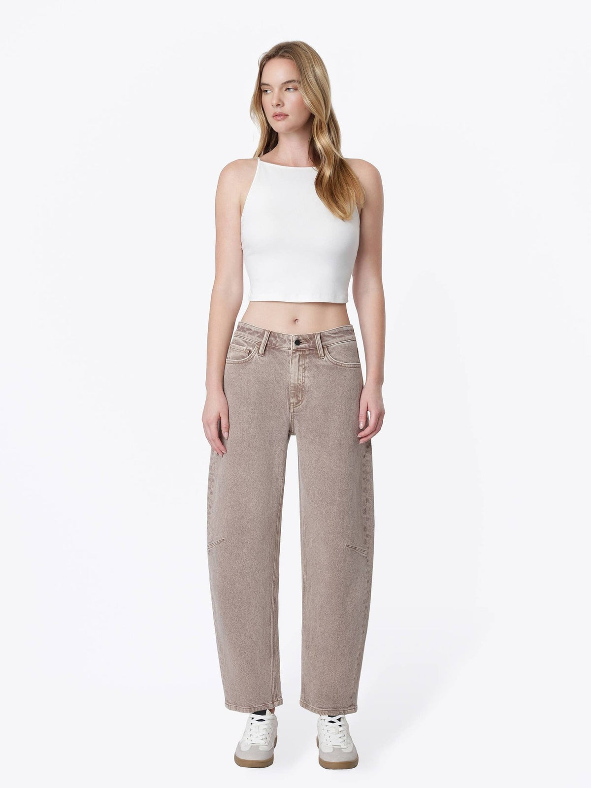 HIGH RISE CROP BARREL JEANS - elliparr