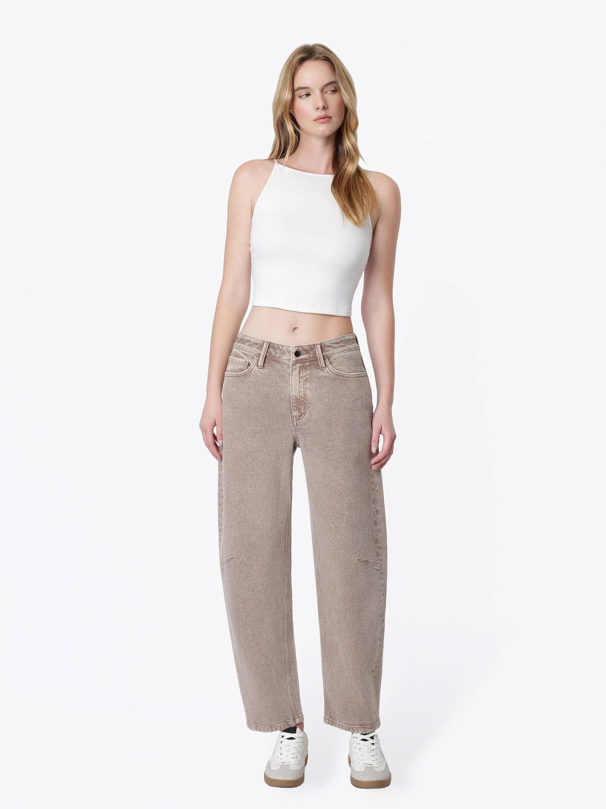 HIGH RISE CROP BARREL JEANS - elliparr