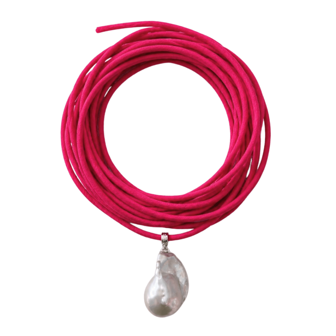 Maren Silk Wrap Pearl Necklace - elliparr