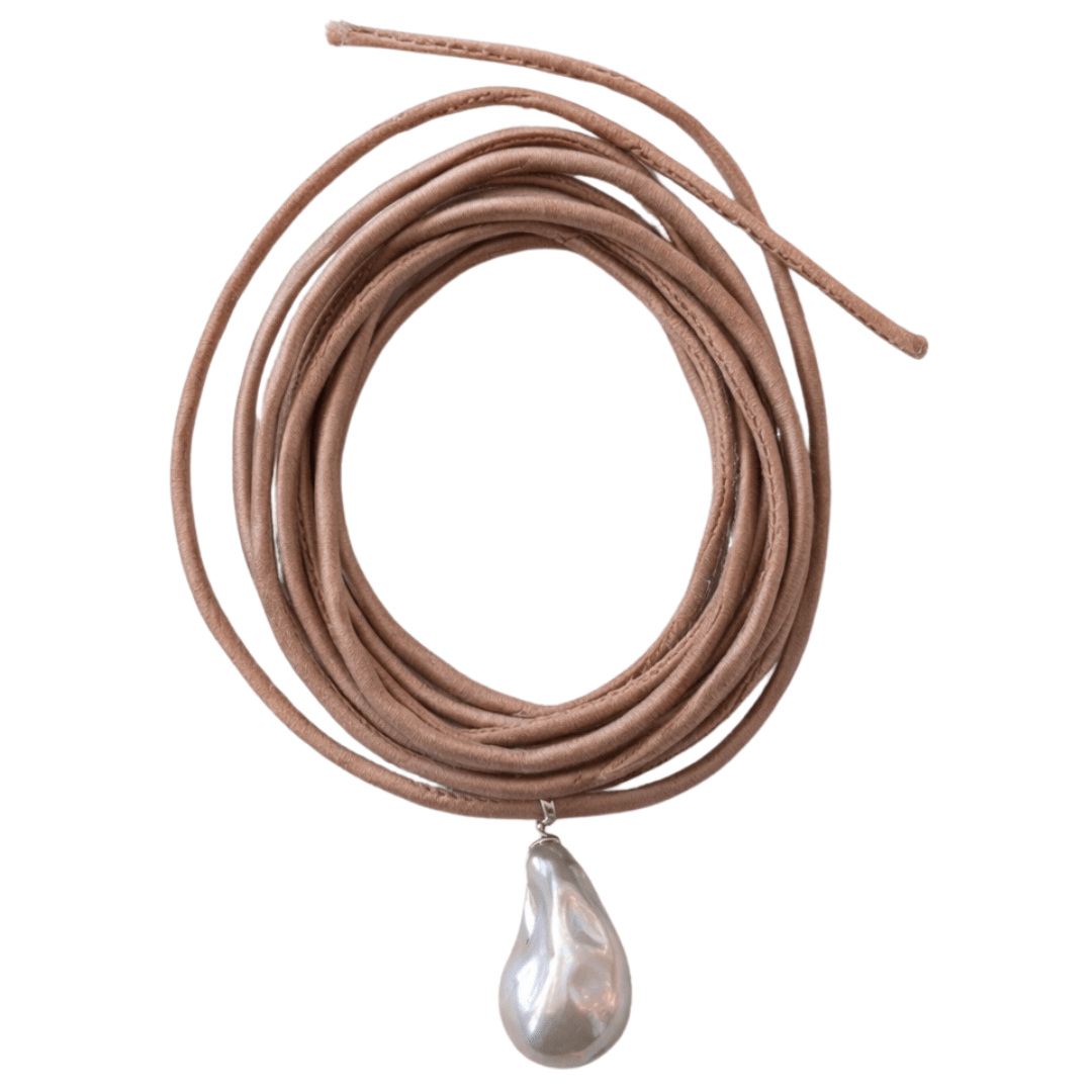 Maren Silk Wrap Pearl Necklace - elliparr