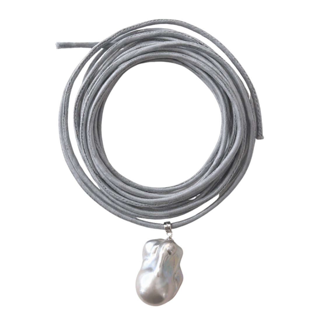 Maren Silk Wrap Pearl Necklace - elliparr