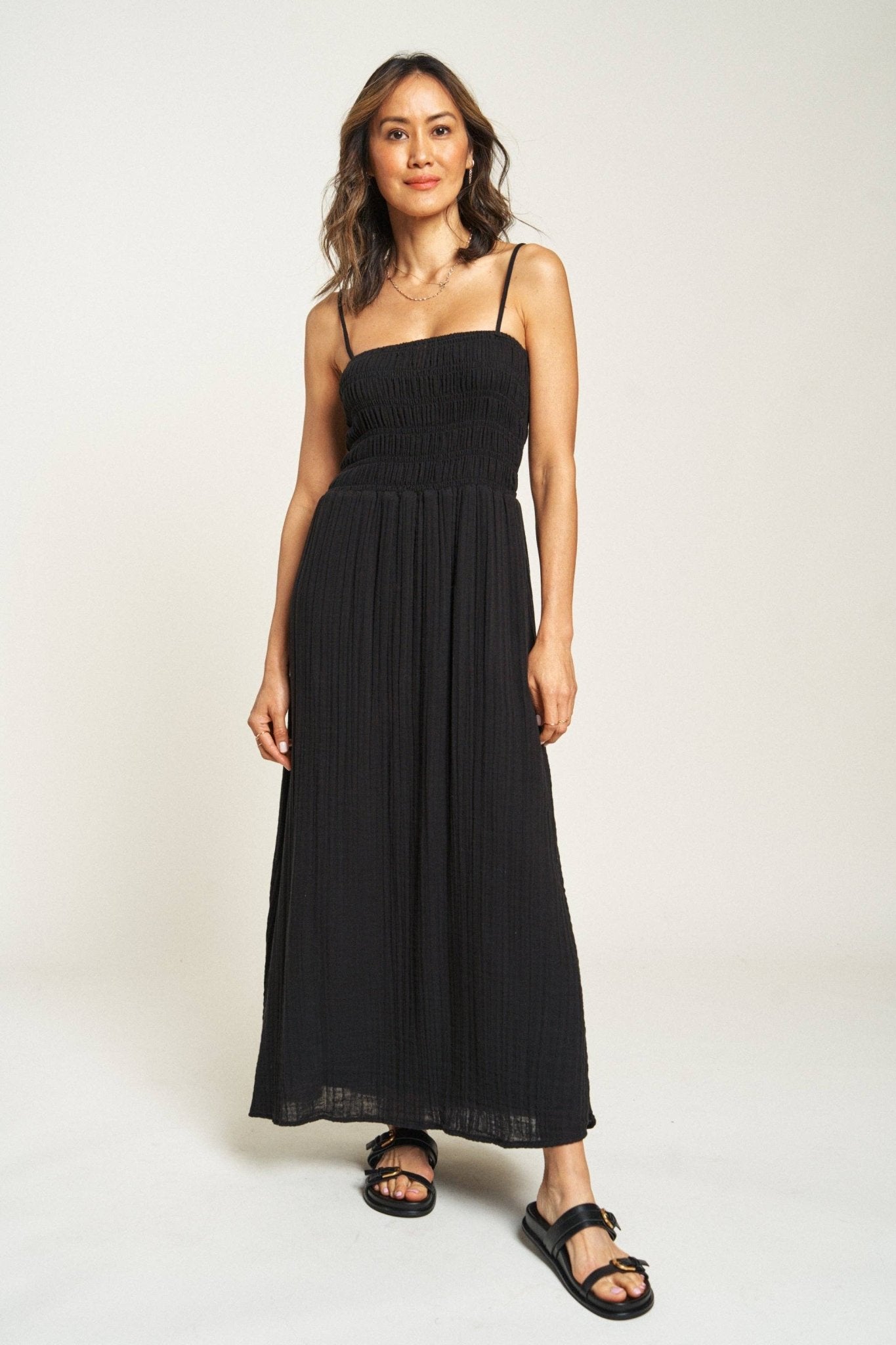Maybrook Summer Maxi Dress, Black - elliparr