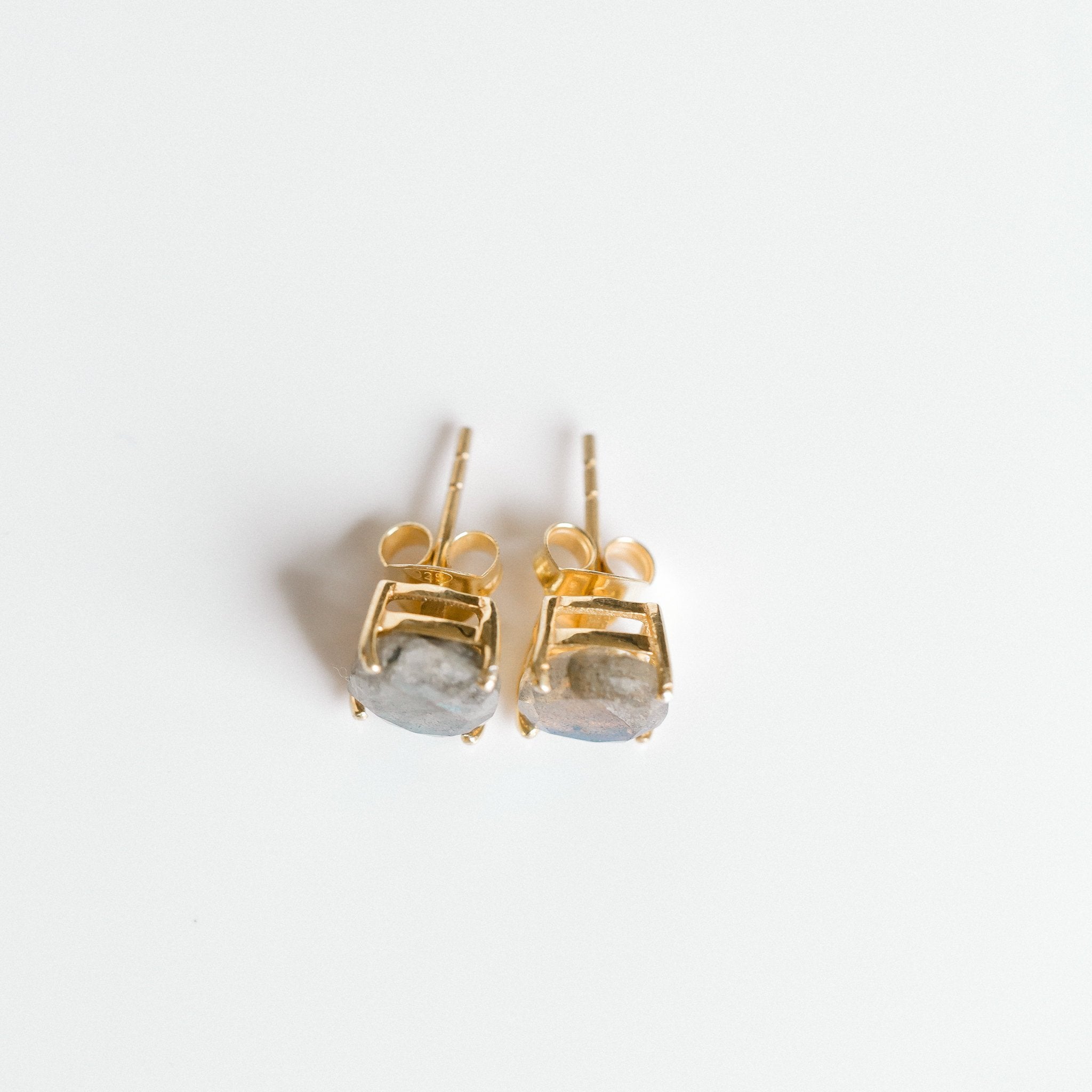Emmy studs labradorite stacked – gemstone earrings Elli Parr