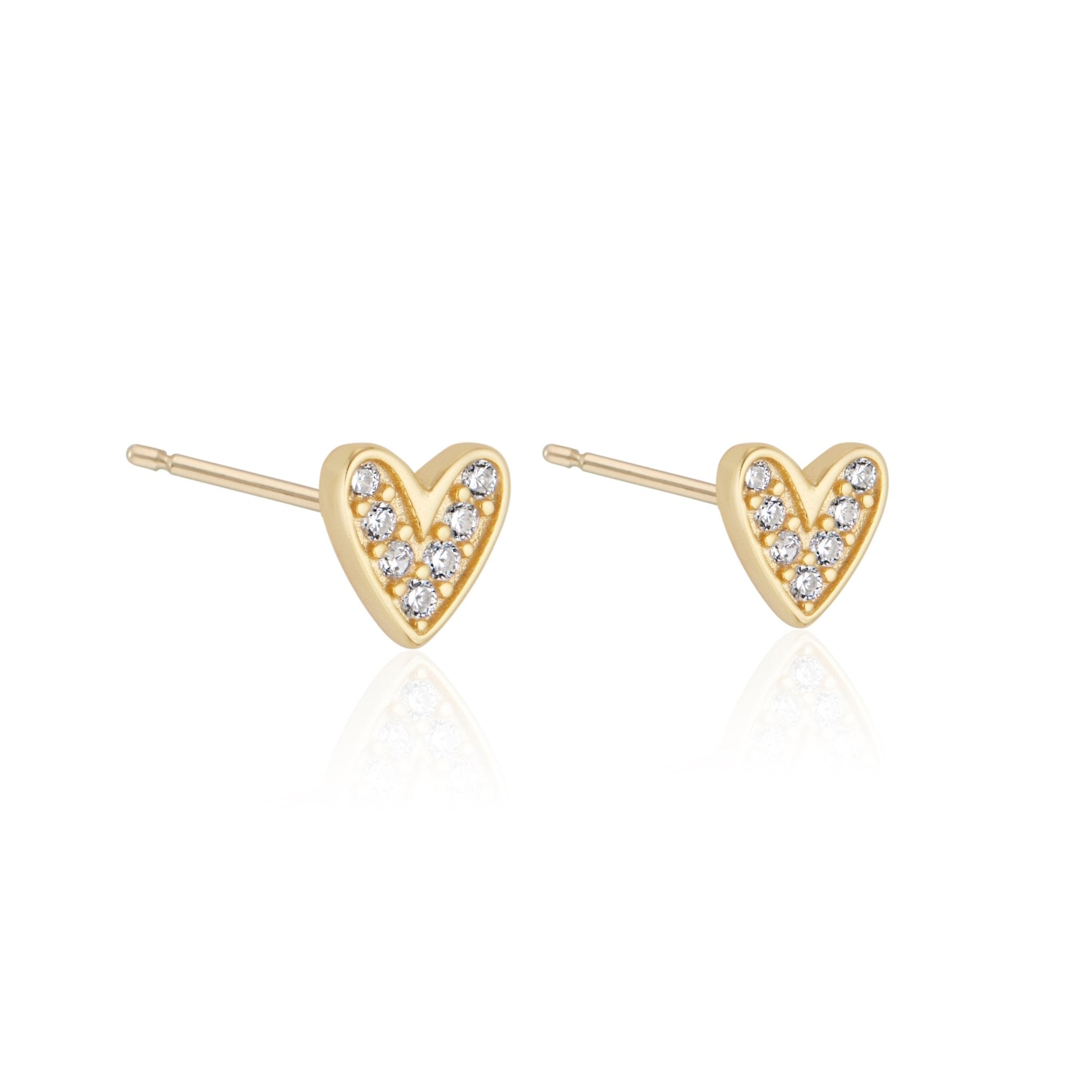 Heart Pavé Studs - elliparr
