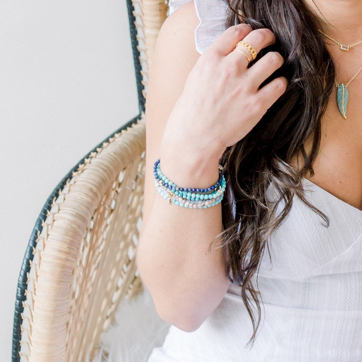 Posh Mini Beaded Bracelet | Lapis Lazuli - elliparr